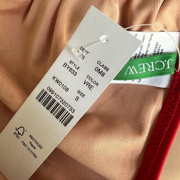 J. Crew Red halter tie-back bikini top with mesh NWT - Picture 3 of 3